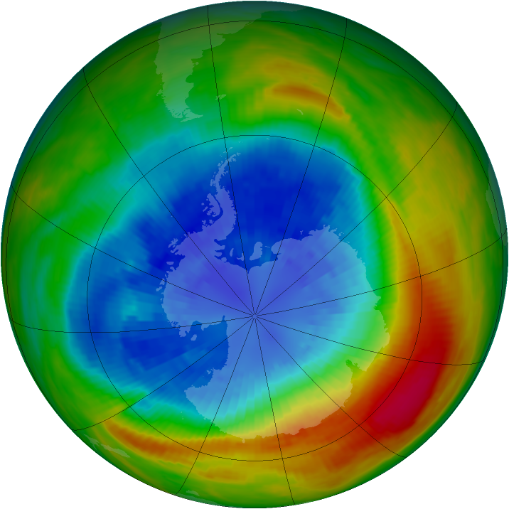 Antarctic ozone map for 14 September 1988